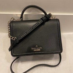 Kate Spade Mini Crossbody Bag with Top Handle- Black / Gold